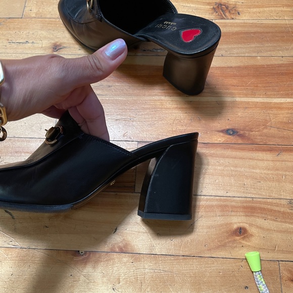 GUCCI Princetown Leather Horsebit 75mm Mules - Picture 7 of 10